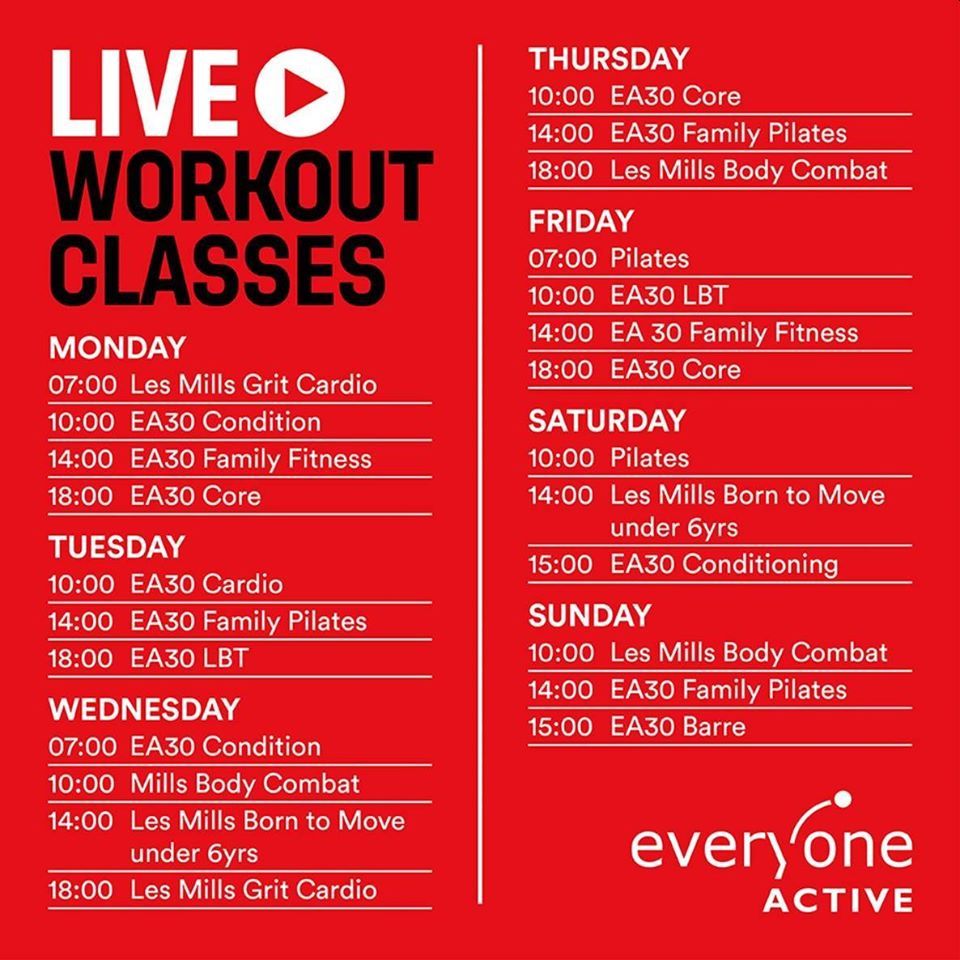 Live best sale workout classes